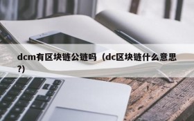 dcm有区块链公链吗(dc区块链什么意思?)