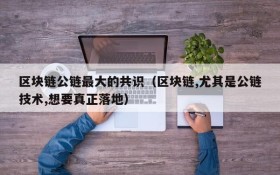 区块链公链最大的共识(区块链,尤其是公链技术,想要真正落地)