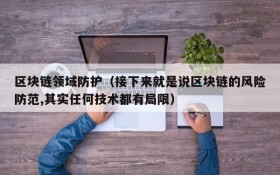 区块链领域防护(接下来就是说区块链的风险防范,其实任何技术都有局限)